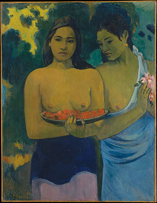 <i>Two Tahitian Women</i> Painting by Paul Gauguin