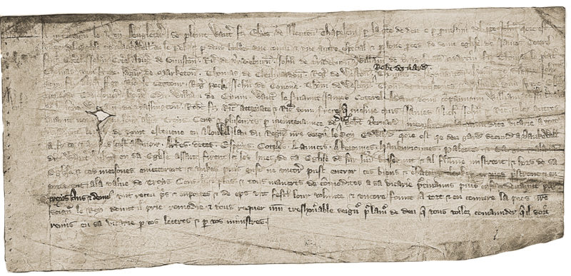 File:Petition SC 8-131-6544 from Walter, Vicar of Bakewell to the King, c.1331.png