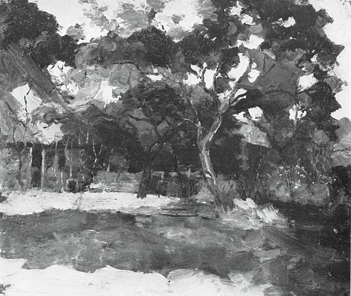 File:Piet Mondriaan - Farm buildings in Het Gooi, veiled by trees - A175 - Piet Mondrian, catalogue raisonné.jpg