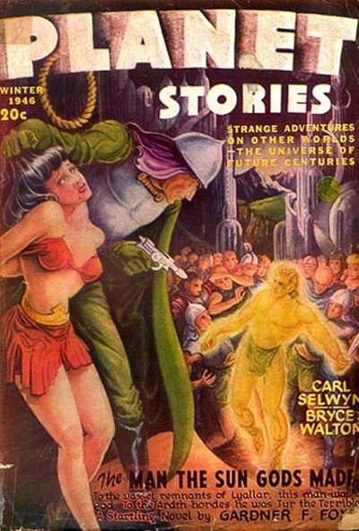 Fox's novella "The Man the Sun-Gods Made" was the cover story for the Winter 1946 issue of Planet Stories