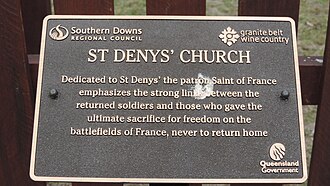 Plaque, St Denys Anglican Church, Amiens, 2015 Plaque, St Denys Anglican Church, Amiens, 2015.JPG