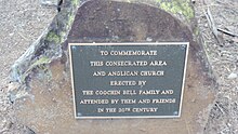 Plaque marking the location of St Peter's Anglican Church and cemetery, Mount Alford, 2017 Plaque commemorating St Peter's Anglican church and cemetery, Mount Alford, 2017.jpg