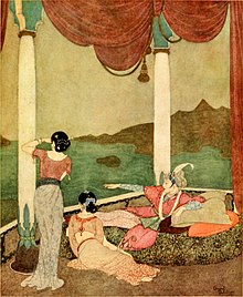 Princess Badoura, a tale from the Arabian nights - Dulac color plate facing page 088.jpg