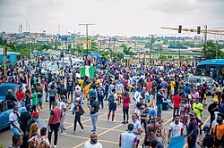 Protesters at the endSARS protest in Lagos, Nigeria 59.jpg