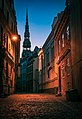 * Nomination: A back alleyway in the old city of Rīga, Latvia showing St. Peter's Church in the distance.I, the copyright holder of this work, hereby publish it under the following license: --Shawn M. Kent 13:11, 24 June 2018 (UTC) * Review Wonderful photograph. But please upload an image without JPEG artifacts. There is noise in the sky too. IMO f/22 is much too much, it would be sharper with f/13 for example. --XRay 13:54, 24 June 2018 (UTC)