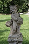 Four original sculptures of the four seasons - one of them in the gatehouse / checkout area and three in storage (individual monument to ID no. 09300945)