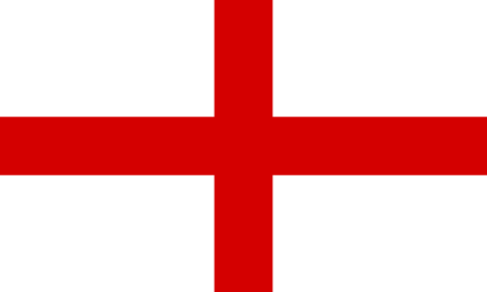 La croix de saint Georges, rouge sur fond blanc.
