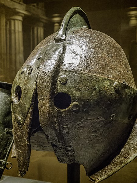 File:Roman gladiator helmet from Herculaneum Iron 1st century CE.jpg