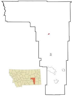 Rosebud County Montana Incorporated and Unincorporated areas Forsyth Highlighted.svg
