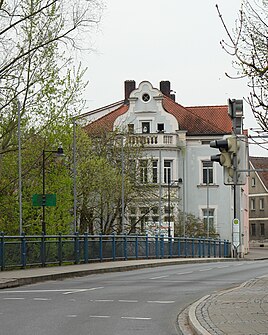 Bahnhofstrasse  15: residential building.  Two-storey neo-renaissance building with gable, inscribed.  1902