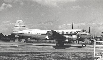 SAS Saab Scandia at London Heathrow Airport in 1953 SAAB Scandia SAS Heathrow 1953.jpg