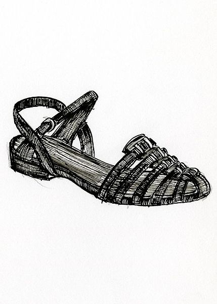 File:Sandals (drawing).jpg