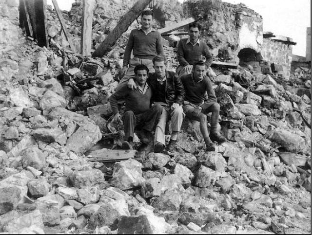 Palmach sappers in the ruins of a village, 1948