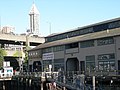 The shop on Pier 54 today, with view of the Alaskan Way Viaduct and Smith Tower.