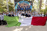 Sergio Mattarella meets Italy national football team and Matteo Berrettini (12 July 2021) 01.jpg
