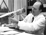 Seymour Benzer with a Drosophila model, 1974