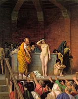 Salg af slaver i Rom, Jean-Leon Gérôme, 1884
