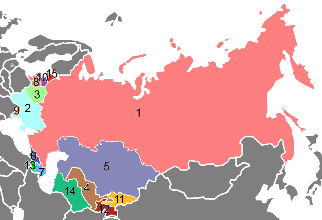 Soviet Socialist Republics numbered by the Soviet constitution
