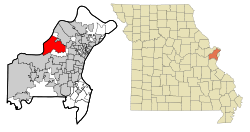 Location of Maryland Heights, Missouri