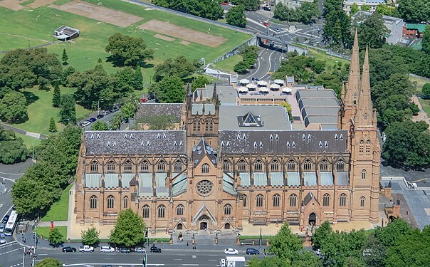 St Mary's Cathedral from the Centre Point Tower, Sydney