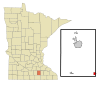 Steele County Minnesota Incorporated and Unincorporated areas Blooming Prairie Highlighted.svg