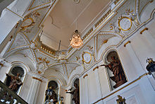 Statuary and ceiling of the Queen's Staircase