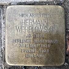 Pietra d'inciampo per Hermann Werblowski ad Hannover.jpg