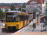 Vagn på ändhållplatsen Marienplatz