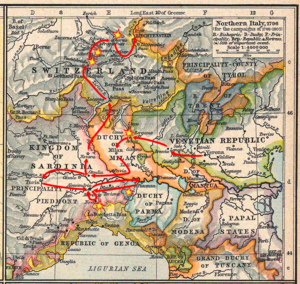 Schema för Suvorovs italienska och schweiziska kampanj