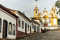 A view of the street leading up to the church.