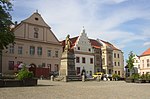 Minnesmärke över Jan Žižka vid Žižka-torget i Tábor.