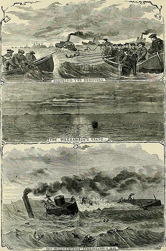 Death of the Weehawken The soldier in our Civil War - a pictorial history of the conflict, 1861-1865, illustrating the valor of the soldier as displayed on the battle-field, from sketches drawn by Forbes, Waud, Taylor, (14576318749).jpg