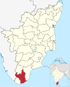 Localizacion del districte de Tirunelveli en Tamil Nadu[1]