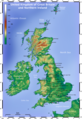 Topographic Map of the UK - English