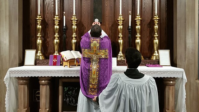 A priest celebrating the Traditional Latin Mass