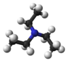 Ball and stick model of triethylamine
