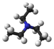 Modelo de bola e bastão de trietilamina