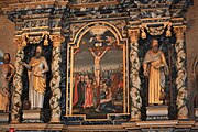 English: Detail of the altar in Ulricehamn church, Ulricehamn, Sweden. The altar was made in 1717 by Hans Christoffer Datan.