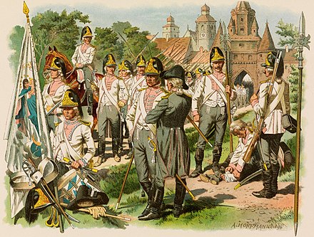 Bavarian uniforms designed by Benjamin Thompson, also known in Bavaria as Reichsgraf von Rumford