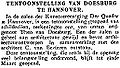 Announcement retrospective exhibition at Der Quader, Hanover, 1925. From Het Vaderland, 4 March 1925.