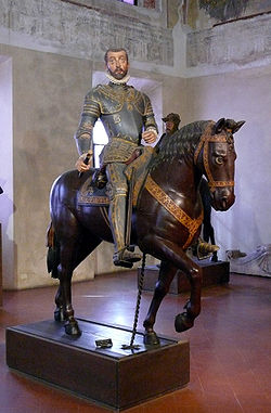 Sabbioneta, statua di Vespasiano Gonzaga a cavallo