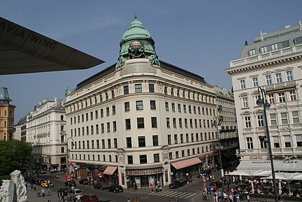 The Tourist Information point is in the green-domed building behind the Opera and in front of the Albertina