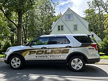 A Kings Point Police Department patrol car in August 2022. Village of Kings Point Police Department Patrol Car, Kings Point, NY August 14, 2022.jpg