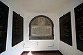 Various memorials in the tower stairwell.