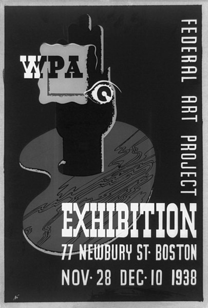 File:WPA Federal Art Project exhibition, 77 Newbury St., Boston, Nov. 28, Dec. 10, 1938 LCCN92510123.jpg