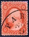 Image 16The first officially perforated United States stamp (1857). (from Postage stamp)