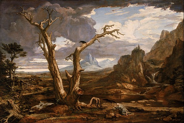 Elijah in the wilderness, by Washington Allston