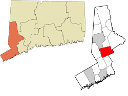 Western Connecticut incorporated and unincorporated areas Redding highlighted.svg