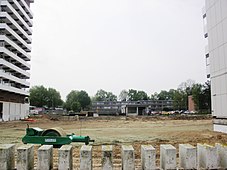 Na de sloop, het nieuwe winkelcentrum werd op dezelfde plek gebouwd.