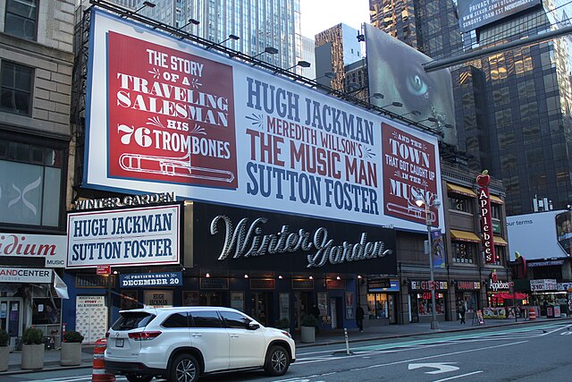 Branding of the 2022 Broadway revival, as seen on the Winter Garden Theatre